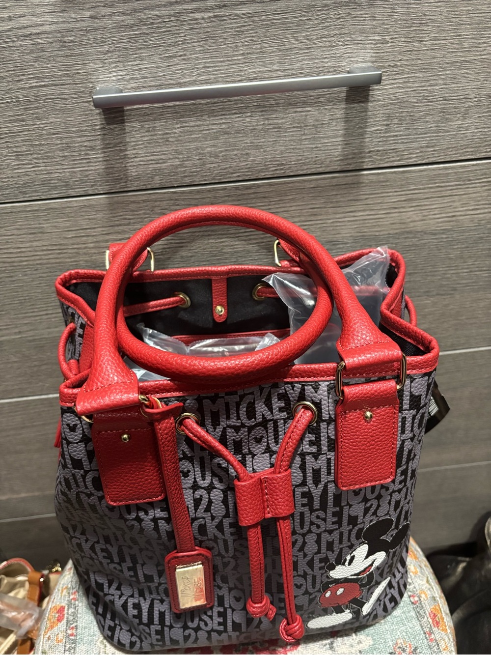 Bradford Exchange Disney Forever Mickey Mouse Bucket Shoulder Bag - Picture 3 of 7